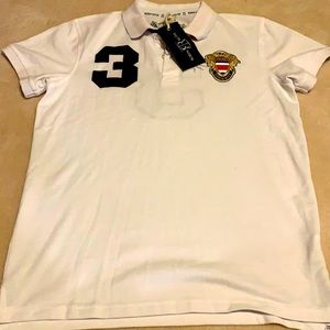 ROBIN RUTH COSTA RICA WHITE NAVY POLO AMAZING M SLIM FIT!!!